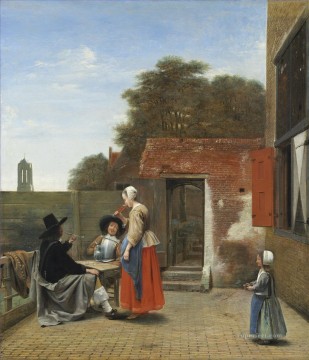A Dutch Courtyard genre Pieter de Hooch Oil Paintings